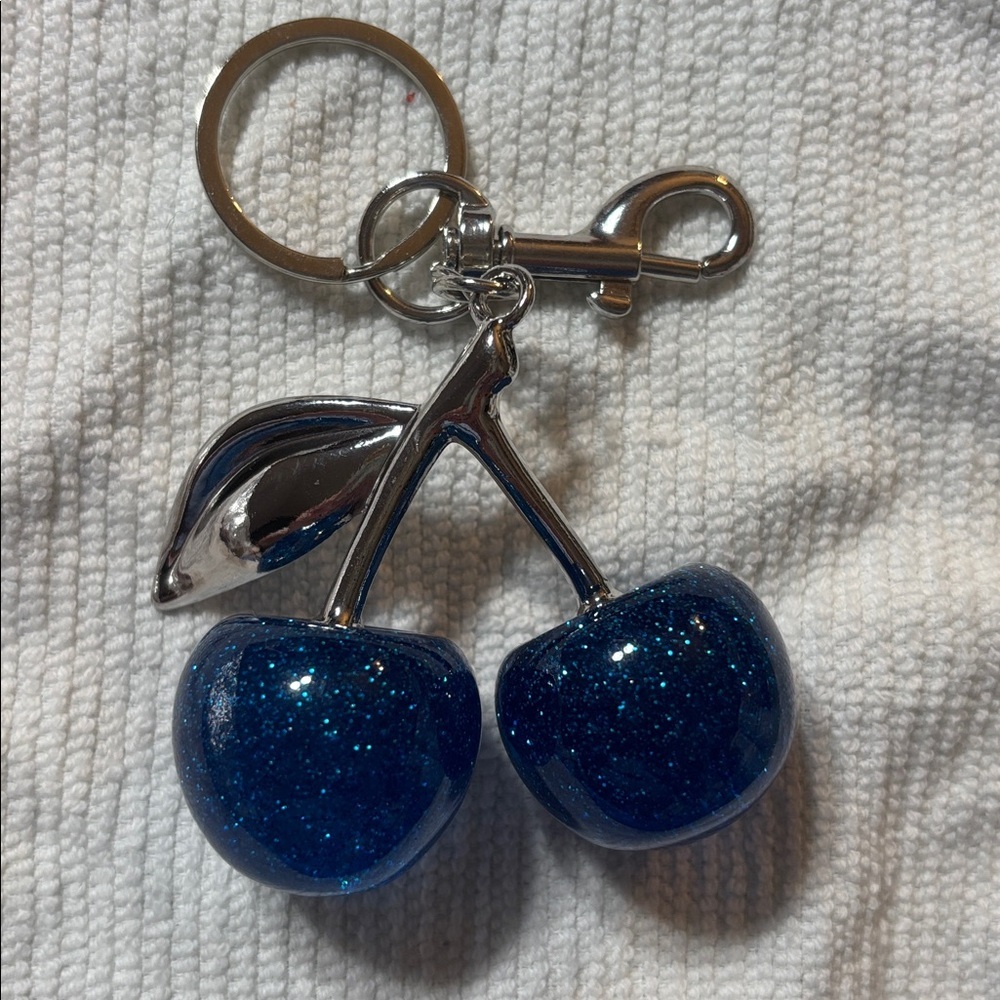 Blue & Silver Cherry Keychain/Bag Charm - Picture 2 of 2